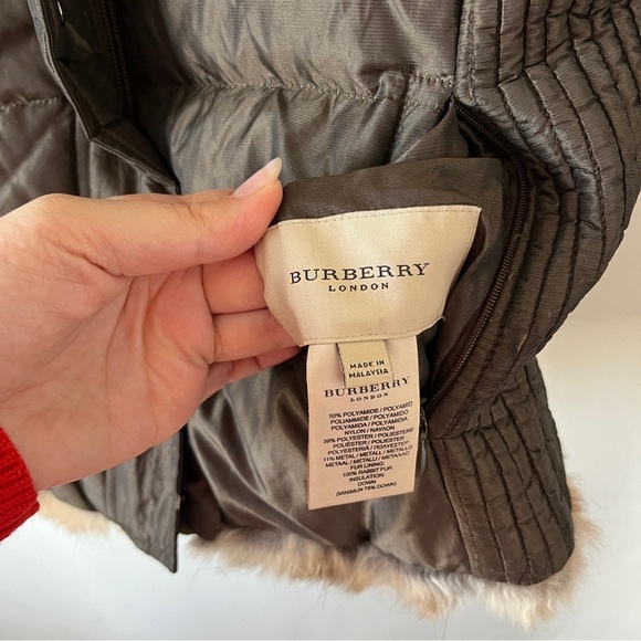 Burberry London Reversible Rabbit Fur Vest Green Brown Size M - Picture 4 of 7
